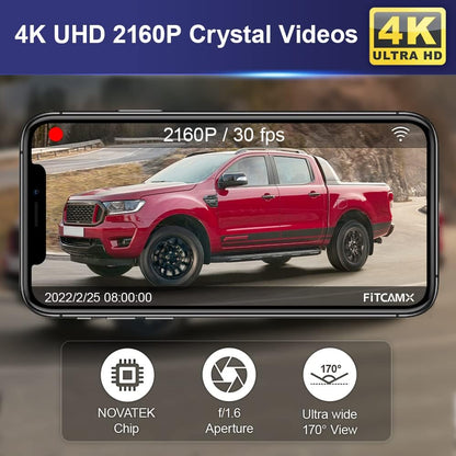 Dashcam – Autocamera – Dashboardcamera – Rijcamera – Geïntegreerd voor specifieke pick-up 2019-2023 – OEM-look met onzichtbare montage – 4K UHD met WLAN-app en 64GB kaart