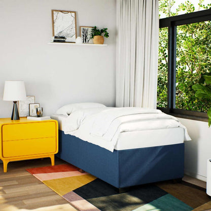 Bedframe – Bedbodem – Slaapkamerbed – Logeerbed – Eenpersoonsbed – Polyester Bekleding – Lattenbodem 90x190 cm – Stevige Kunststof Poten