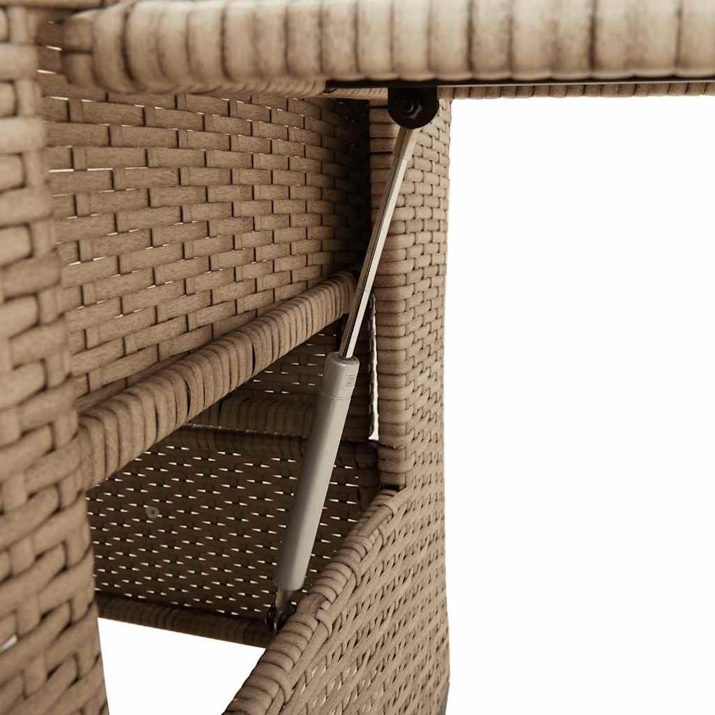 Tuinstoel Verstelbaar – Tuinstoel Met Tafel – Loungestoel – Balkonstoel – Poly Rattan – Inclusief Kussen – Weerbestendig & UV-bestendig