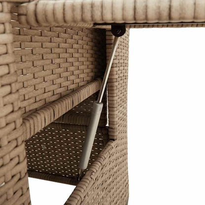 Tuinstoel Verstelbaar – Tuinstoel Met Tafel – Loungestoel – Balkonstoel – Poly Rattan – Inclusief Kussen – Weerbestendig & UV-bestendig
