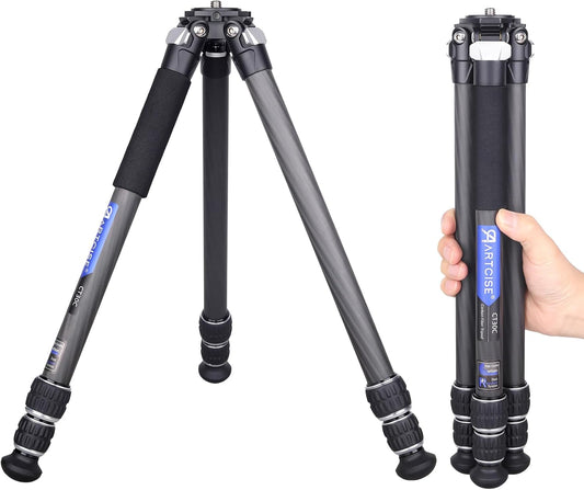 Koolstofvezel Statief – Camerastatief – Fotostatief – Reisstatief – Videostatief – 32,5 Inch / 82,5 Cm – Lichtgewicht Koolstofvezel – Verstelbare Pootstanden
