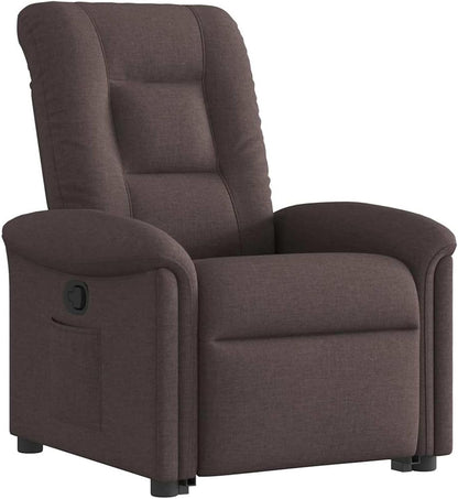 Relaxstoel – Fauteuil – Televisiestoel – Leesstoel – Sta-op stoel – Donkerbruin Stof – Elektrische Opstahulp – Handmatig Verstelbaar Tot 135°