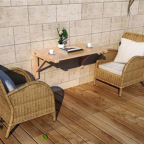 WSSF- Opvouwbare Muurmontage Tafel van Massief Hout - Eettafel, Computer Bureau, Leren en Studie Tafel - Wandmontage - Grootte Optioneel (Maat: 7550cm)