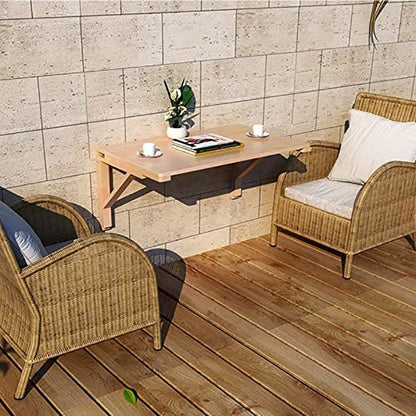 WSSF- Opvouwbare Muurmontage Tafel van Massief Hout - Eettafel, Computer Bureau, Leren en Studie Tafel - Wandmontage - Grootte Optioneel (Maat: 7550cm)