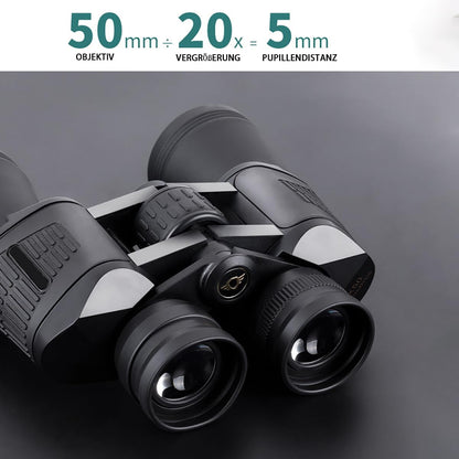 Verrekijker voor volwassenen, 20 x 50,27 mm, oculair HD-verrekijker met nachtzicht, FMC-lens, veldsteker en draagtas, duurzaam, schokbestendig, breed gezichtsveld voor sport, natuurobservatie,