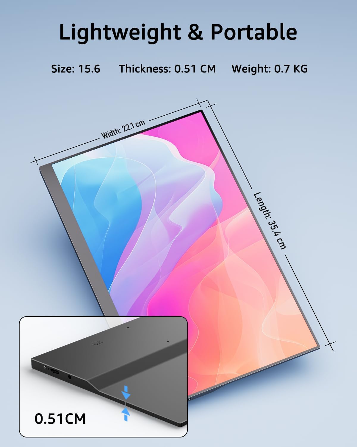 Yodoit Draagbare Monitor, 15.6" 1920×1080P FHD met Touchsreen