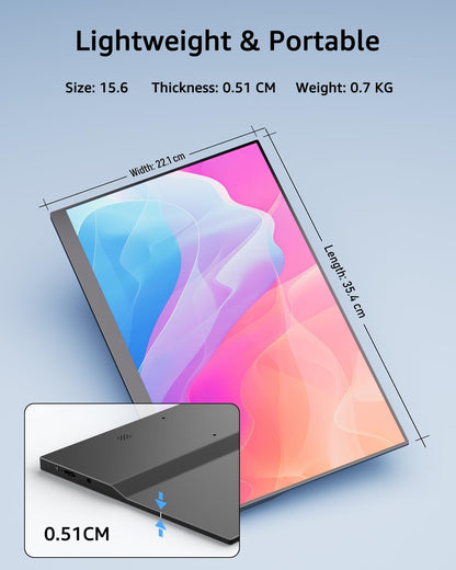 Yodoit Draagbare Monitor, 15.6" 1920×1080P FHD met Touchsreen
