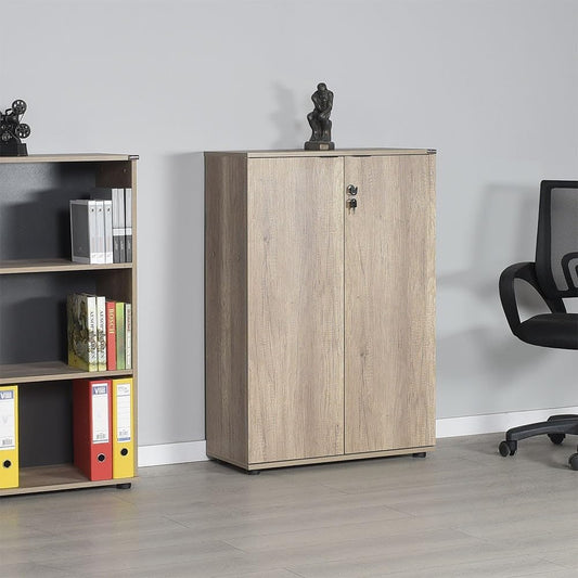 Stijlvolle lichte walnoot boekenplank, 72 cm x 109 cm x 34 cm | 100% melamine gecoat deeltjesbord, 16 mm dik, ideaal voor moderne decoratie thuis en op kantoor