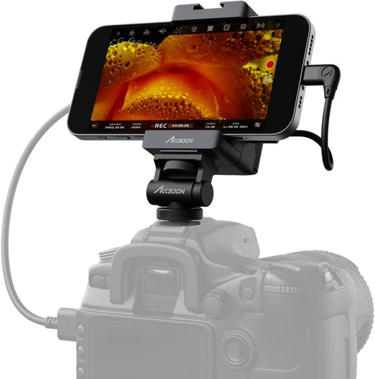 Accsoon SeeMo HDMI naar USB C Video Capture Adapter voor iPhone en, ondersteunt 1080P 60FPS Video & Real-time bewaking/streaming/opname meiOS 12.0 voor latere iPhone instelbaar-zwart