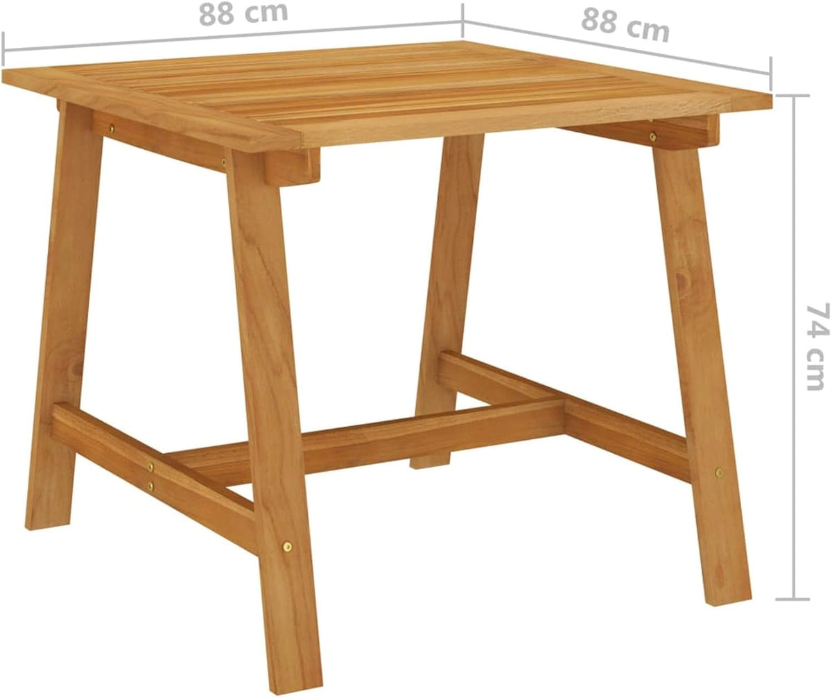 Tidyard Eetkamermeubelset voor tuin, 3-delig, set van tafel en stoelen voor buiten, massieve acaciatafel, rotan stoelen, voor terras, balkon, zwart - QUORE