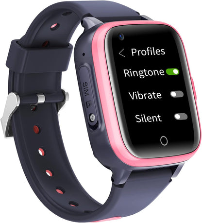 Smartwatch Kids GPS met 4G WiFi Video-oproep SOS-camera Waterdicht Bericht Wekker Stopwatch Klasse-modus Muziekspeler Trillingsmelding Cadeau voor Jongens Meisjes Compatibel met iPhone Android