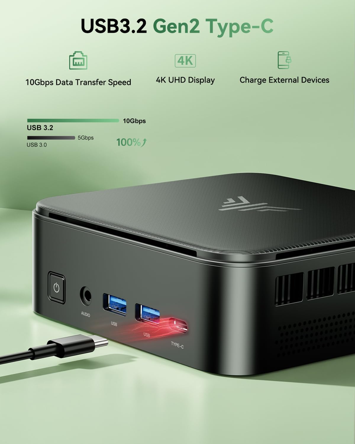 Mini PC Windows 11 Pro, NiPoGi AM02 AMD Ryzen 3 3200U Prozessor (bis zu 3,5 GHz) Mini Computer, 8GB RAM 256GB M.2 SSD Mini Desktop Computer mit Radeon Vega 3 Grafik, Unterstützung WiFi 5,BT 4.2