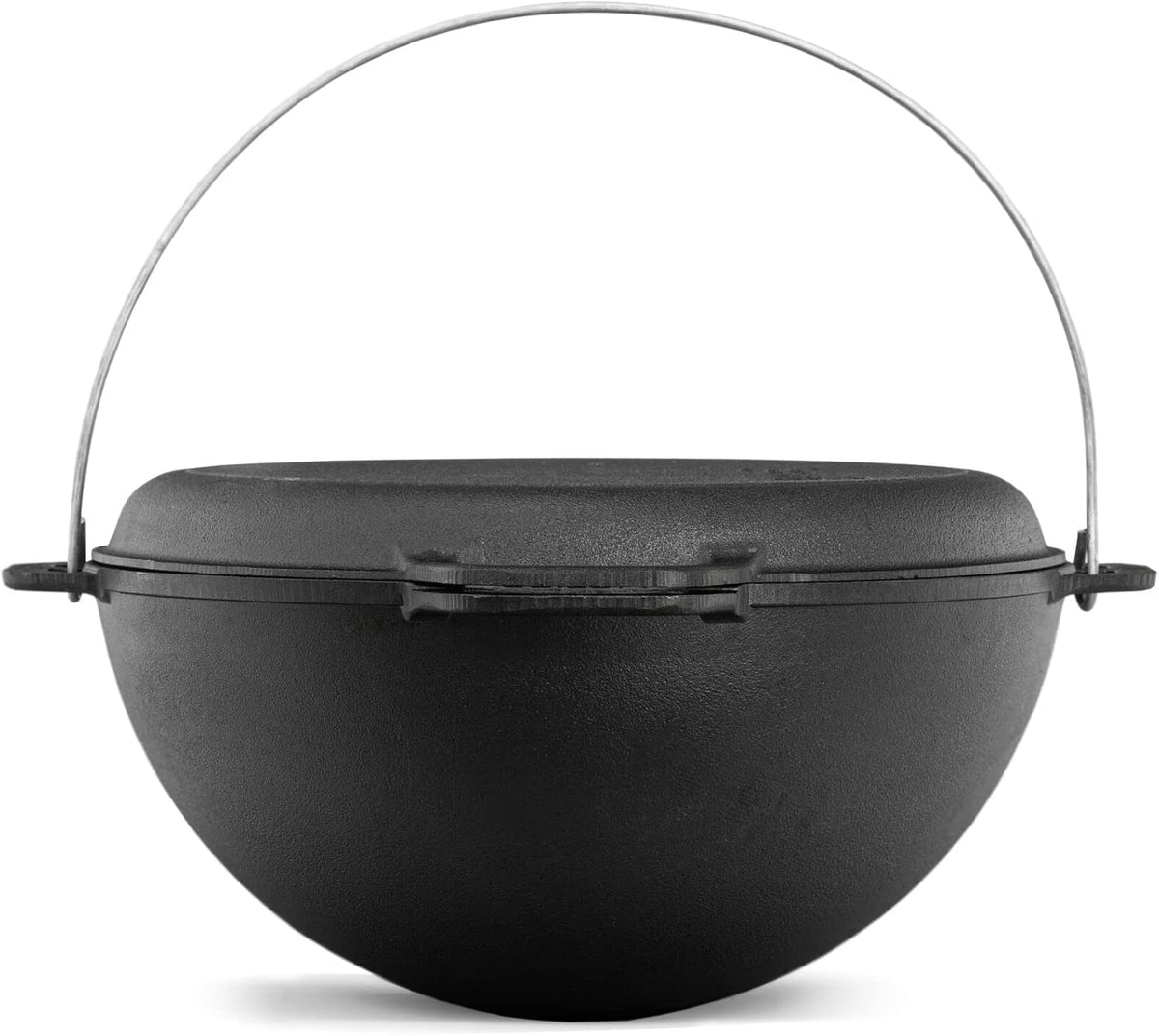 4BIG.fun Kazan Cast Iron Casserole 12 Litres with Lid, Frying Pan, Wok Pan, Grill, Cast Iron, Camping Pot, Asian Wok, Traditional Cast Iron Pan, Grill Wok
