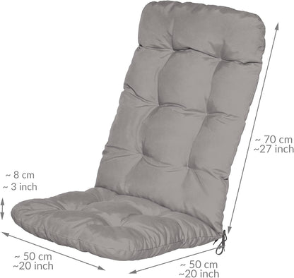 Beautissu Tuinkussen Set van 4 120x50x8cm Flair HL Zitkussen Hoge Rug Kussen Tuin Meubelen Kussen voor Tuinstoelen Rugkussen Lichtgrijs