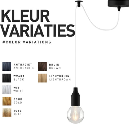Textielkabel Gedraaid – Lampenkabel – Lampensnoer – Stofkabel – Stroomkabel – Lichtbruin, 50 m, 3-Aderig, 3 x 0,75 mm² – Flexibel En Knikbestendig – Voor Geaarde Lampen