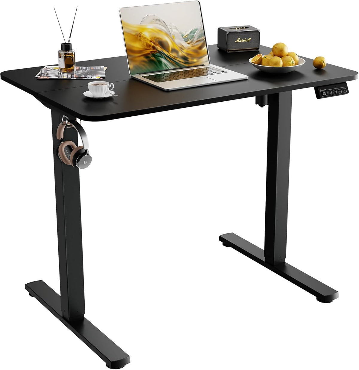 ERGOMAKER Height Adjustable Desk, 160 x 70 cm, Desk, Height Adjustable, Electric with Memory Function, Ergonomic Table, Height Adjustable, White