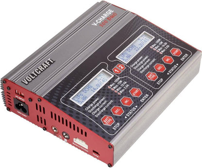 VOLTCRAFT V-Charge 200 Duo Multifunctionele modelbouwlader 12 V, 230 V 10 A Lood, NiMH, NiCd, Li-poly, Li-ion, LiHV, Lo