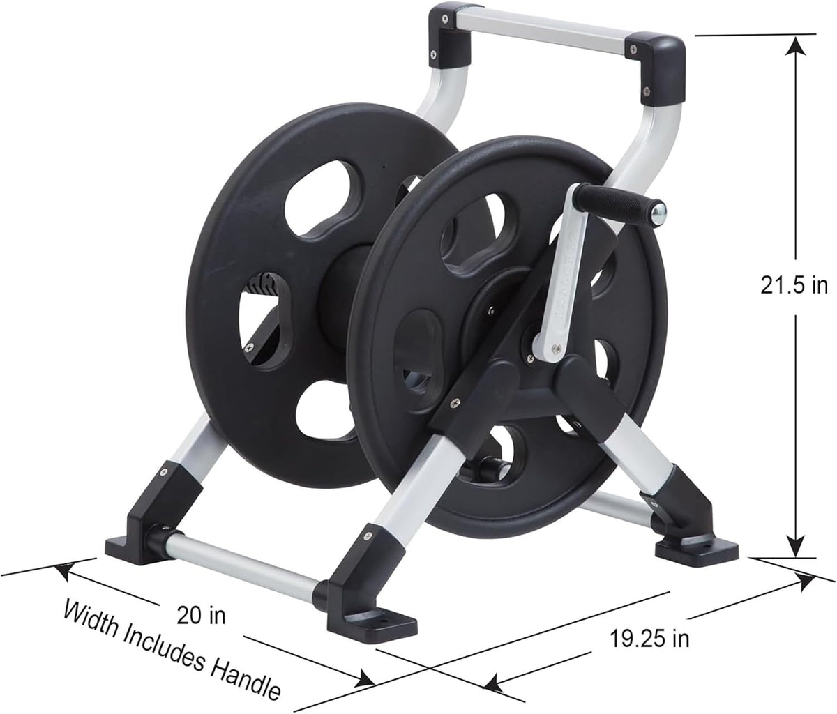 Slanghaspel – Tuinslanghouder – Tuinslangoproller – Waterslanghaspel – Slangrol – Geanodiseerd Aluminium Frame – Geschikt Voor 150 Voet Slang
