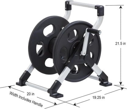 Slanghaspel – Tuinslanghouder – Tuinslangoproller – Waterslanghaspel – Slangrol – Geanodiseerd Aluminium Frame – Geschikt Voor 150 Voet Slang