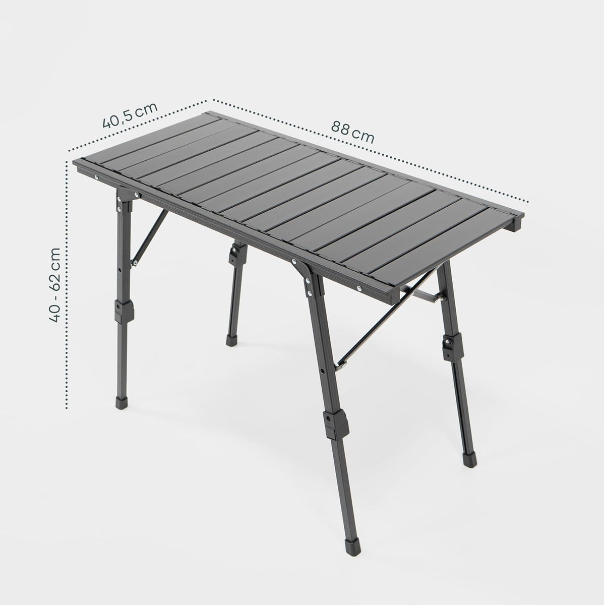 BOXIO - Tafel: inklapbare campingtafel 88 x 40 cm, weerbestendig, stabiel en opvouwbaar, in hoogte verstelbare outdoor tafel voor camping, tuin, balkon en camper accessoires, kleine tafel incl. tas