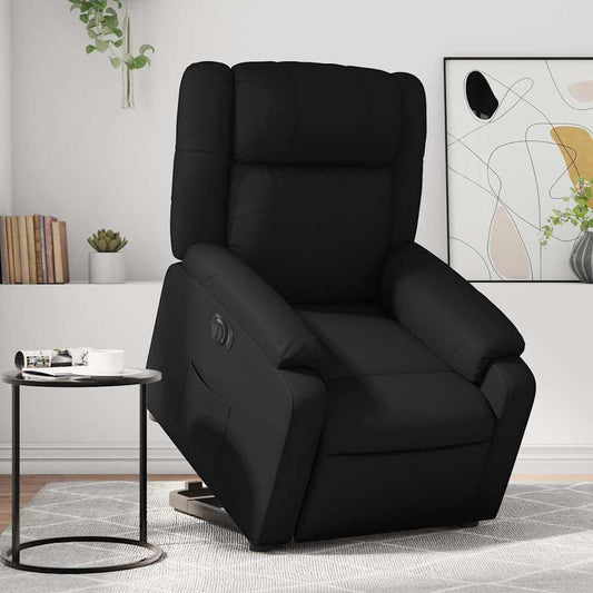 Relaxstoel met opstahulp – Elektrische Relaxfauteuil – Tv-stoel – Ligstoel – Relaxfauteuil – Elektrisch Kantelsysteem – Zwart Kunstleer – Maximaal Comfort
