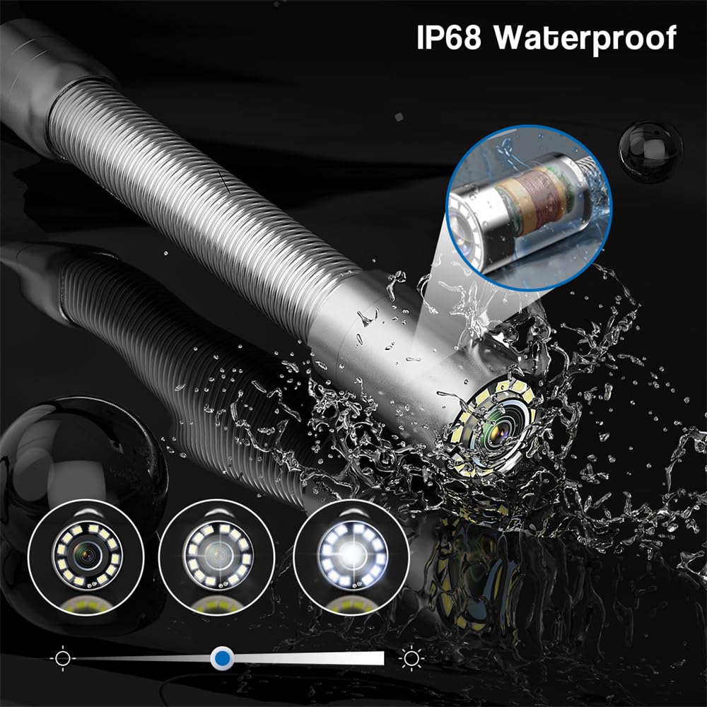 Pijpleiding Inspectie Camera met DVR, 4.3" IP68 Waterdichte Endoscopische Camera LCD-scherm, 12 LEIDENE Industriële Endoscoop voor Riool Inspectie