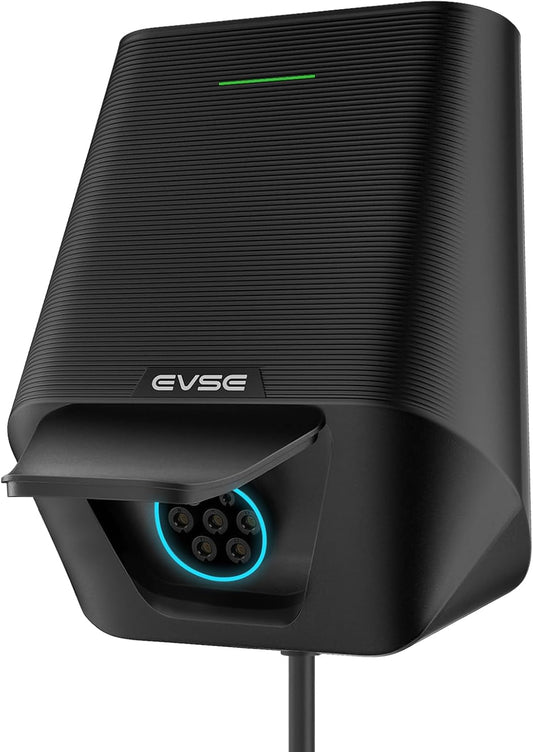 Wallbox 7KW voor elektrische voertuigen, eenfasig 32A | 24A | 16A | 240V met type 2 aansluitingen, intelligent EV-laadstation met Europese standaard IEC 62196-2 voor BEV PHEV type 1/2 modus