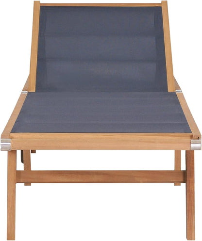 Gecheer P44668 Folding Sun Lounger with Wheels Made of Solid Teak Textile Professional Outdoor Sun Lounger Garden Lounger Sun Lounger Sun Lounger - QUORE