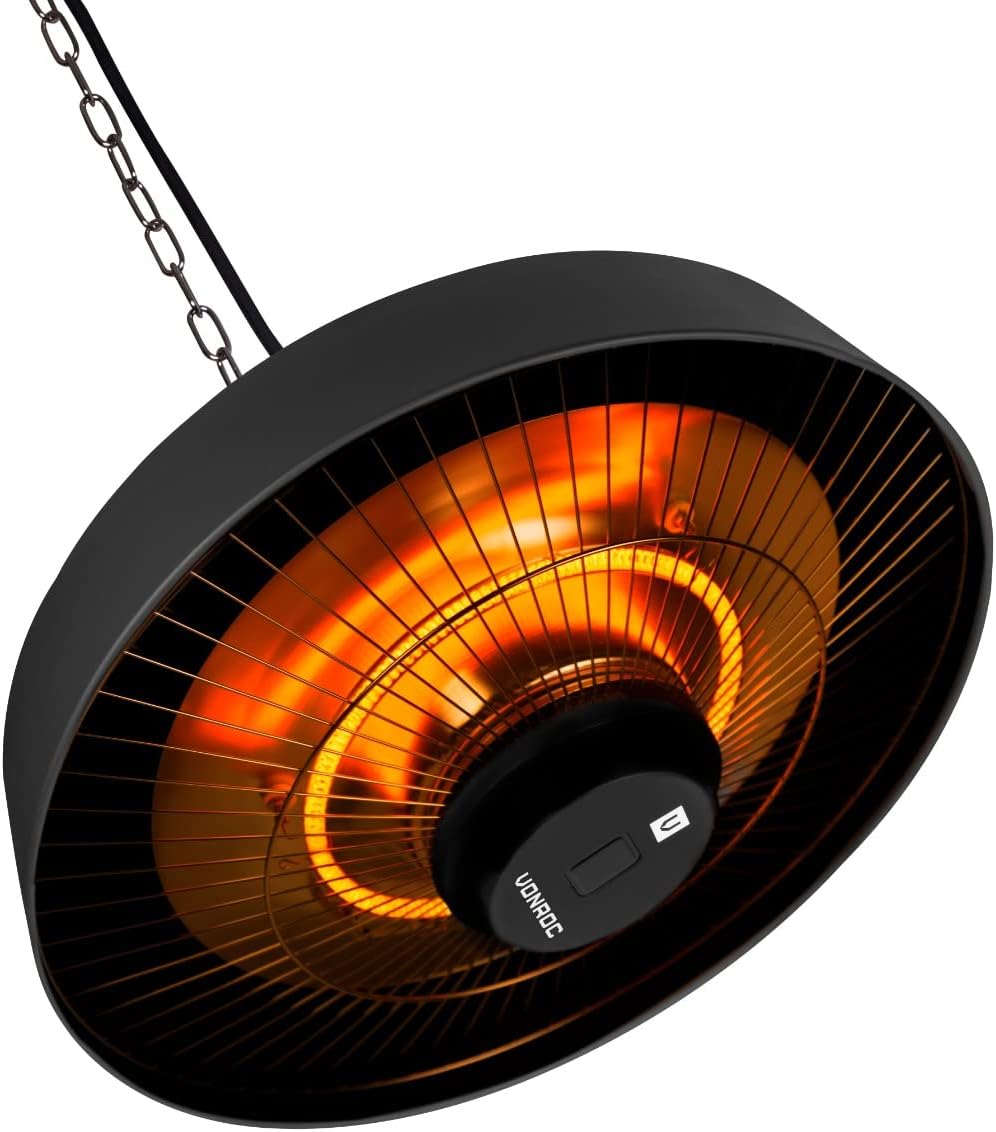 Terrasverwarmer – Buitenverwarmer – Infrarood Heater – Plafond Heater – Hangende Heater – 1500W Vermogen – Inclusief Afstandsbediening