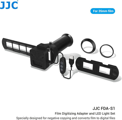 JJC 35mm Negatieve Filmscanner, Adapter voor Filmdigitalisering met LED-lichtset, Dia- en Filmhouder voor Negatief Kopiëren. Film Herstellen naar Digitale Foto's, Film en Diascanneraccessoires