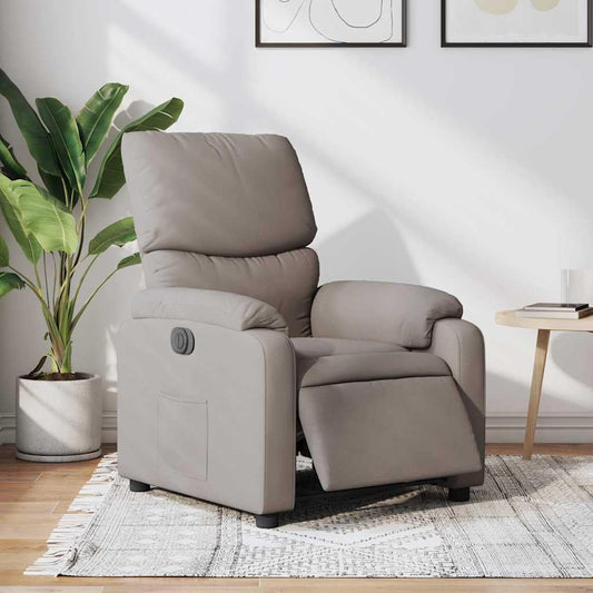 Recliner Chair Electric Taupe Fabric TV Chair with Reclining Function Single Reclining Chair Relax Chair for Living Room Bedroom Electric Tilt System mA4