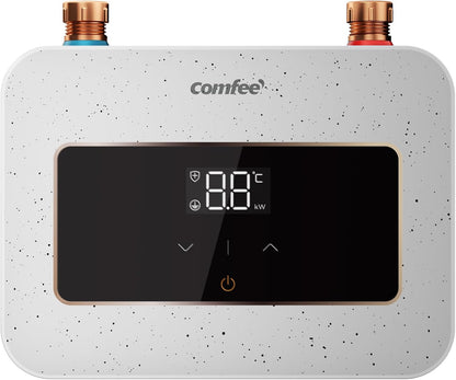 COMFEE CWH3.5EA1W Mini-doorstroomboiler, 3,6 kW, voor wastafel, elektrische doorstroomboiler, klein, 230 V onderbouw, elektronisch geregeld, drukvast, onmiddellijke warmwaterbereiding, ruimtebesparend