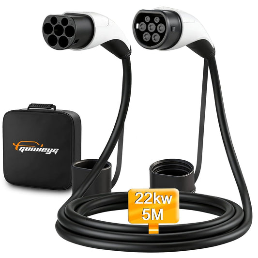 Type2 22KW 32A 5M Kabel, Type 2 naar IEC 62196 Elektrische Auto Oplaadkabel voor EV/PHEV met Draagtas