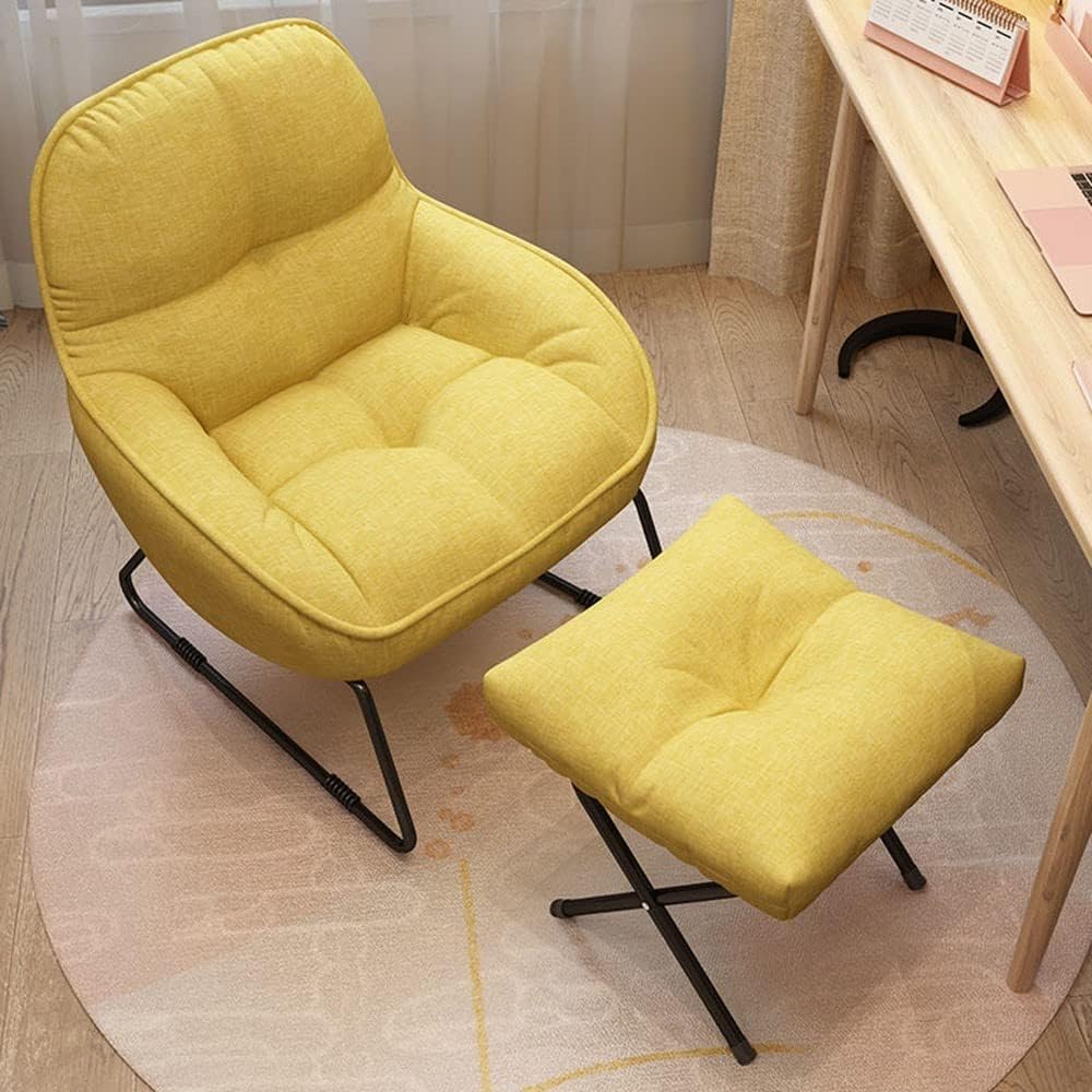 Fauteuil – Loungestoel – Relaxstoel – Leunstoel – Zetel – Gestoffeerde Zitting – Inclusief Voetenbank – Modern Design