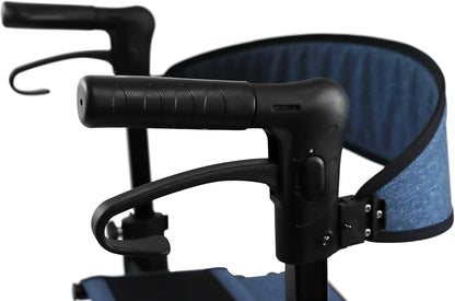 KMINA PRO - Rollator Voor Lange Mannen (1,70 Tot 2 M), Extra Hoog Met Zitje, Grote Wielen, Opvouwbaar, Large Size