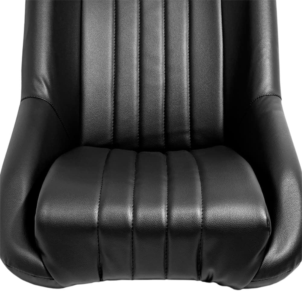 AutoStyle Sportstoel 'Classic' - Zwart Kunstleder - Vaste rugleuning + Hoofdsteun - incl. sledes