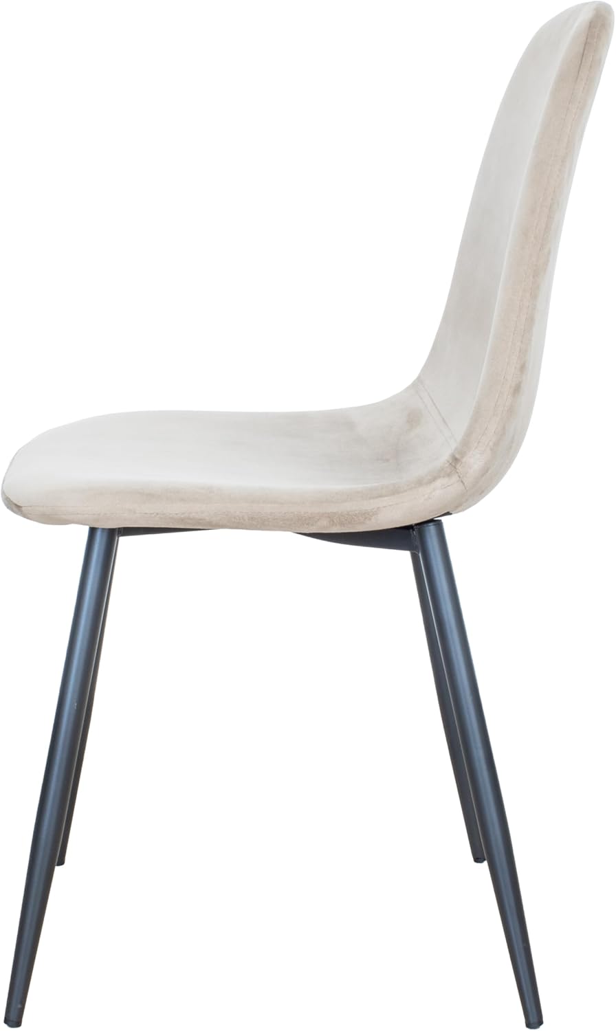GARDENIA Becky Stoelen, Staal, Beige, 4, Eenheid