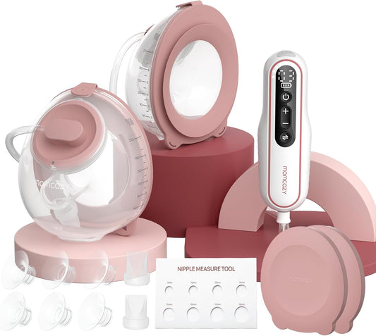 Momcozy V2 Pro Elektrische Borstkolf – Ultralicht En Compact, Dubbele Draagbare Handsfree Borstkolf Met 3 En 15 Zuigniveaus, Stille Elektrische Melkpomp Met Lekvrij Systeem