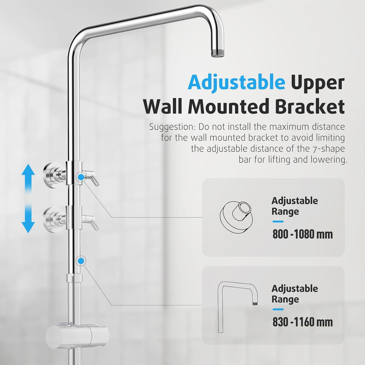 Vierkante Regendouche – Douche Systeem – Douche Set – Regendoucheset – Handdouche – 30x30 cm – 3-standen Handdouche – Verstelbare RVS Doucherail