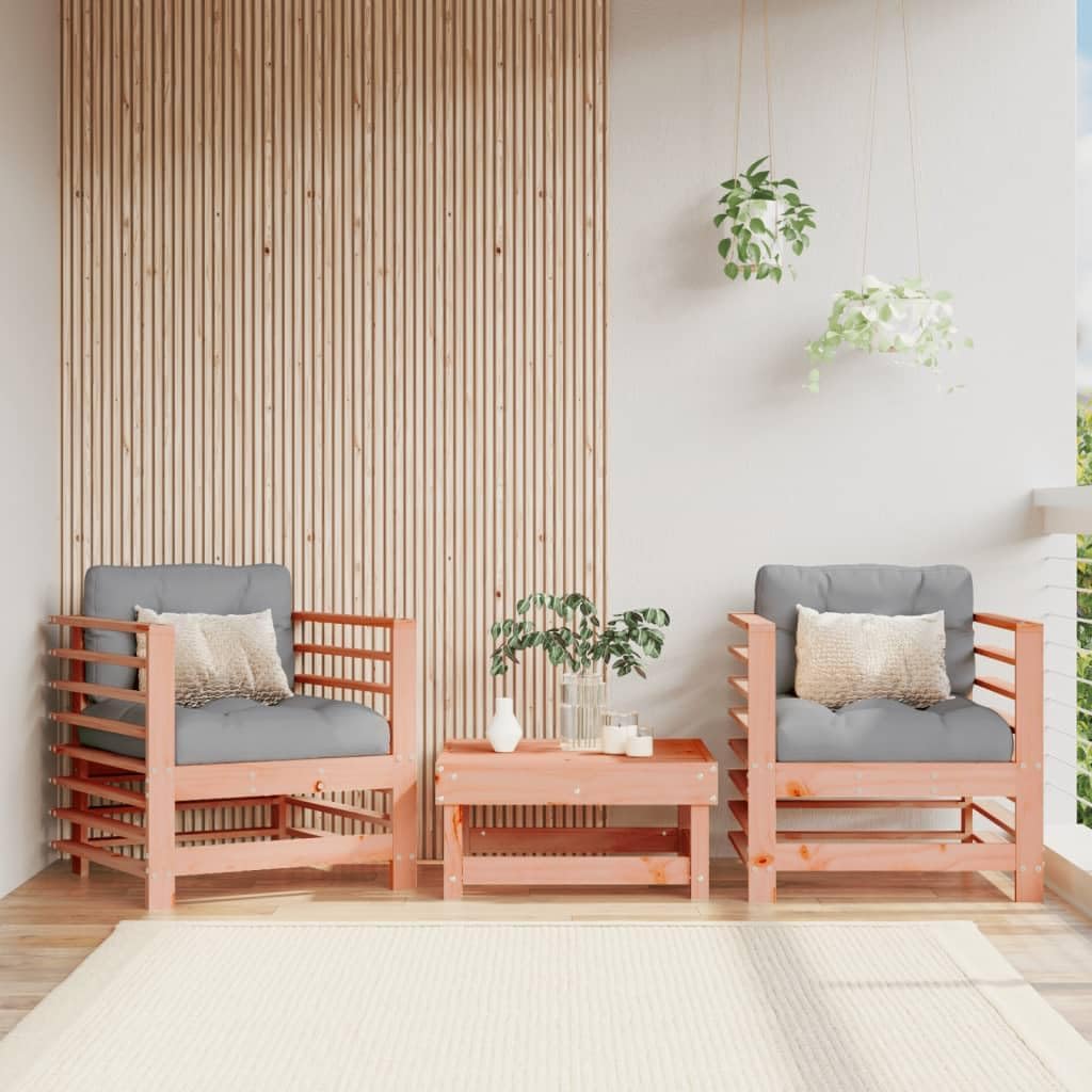 Gecheer Douglas Douglas 2 x Outdoor Armchairs, Garden Chairs, Garden Chairs, Relax Chair, Garden Chairs and Cushions, Solid Wood - QUORE