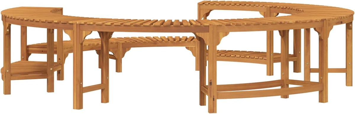 Gecheer Hot Tub Enclosure Surround, functional removable panels Ø255 cm solid wood acacia for outdoor use 3334766 - QUORE