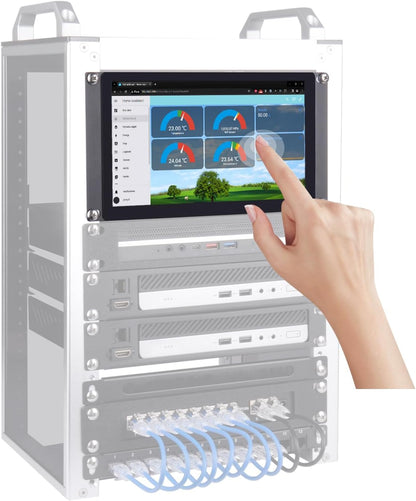GeeekPi 9 inch 1280x720 LCD-touchscreen 3U rackmonitor voor DeskPi RackMate T0/T1/T2/T0 Plus/T1 Plus serverkast