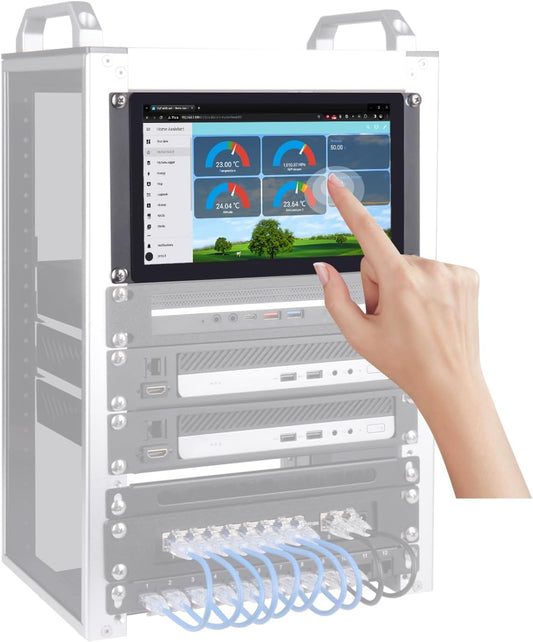 GeeekPi 9 inch 1280x720 LCD-touchscreen 3U rackmonitor voor DeskPi RackMate T0/T1/T2/T0 Plus/T1 Plus serverkast