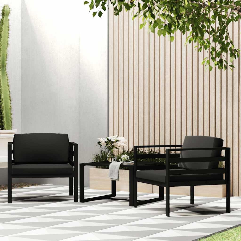vidaXL Single Seat Sofa with Cushions Single Seat Sofa Sofa Furniture Seating Sofa Single Sofa Lounge Sofa Garden Bench Seating Sofa Aluminium Anthracite - QUORE