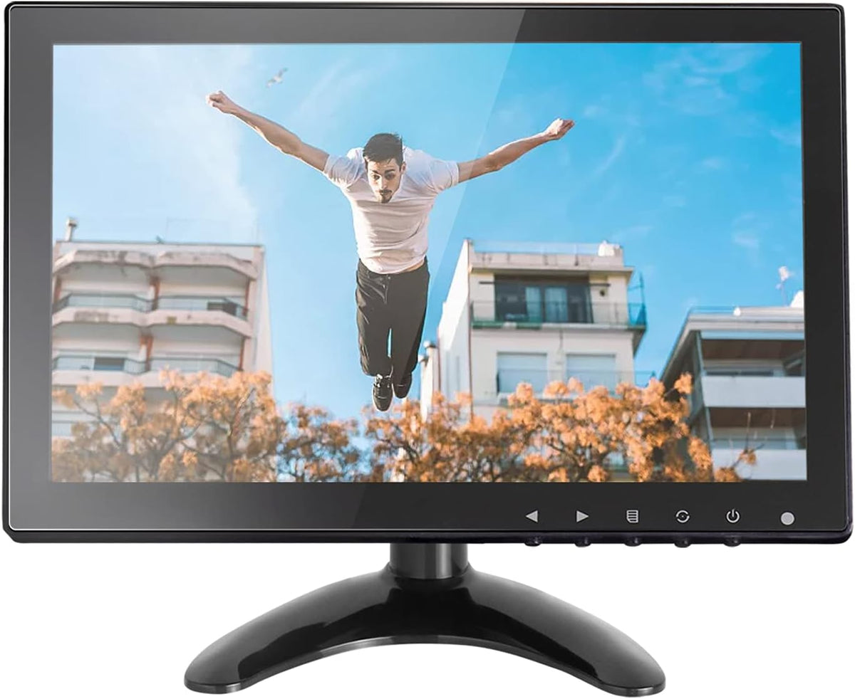 CCTV-monitor, 10,1 inch, IPS LCD HDMI kleurenscherm, 1280 x 800 brede kijkhoek met AV/VGA/HDMI/BNC/AUX/audio-aansluitingen, ingebouwde luidspreker voor thuisbeveiliging, CCTV-IP-camera, pc-monitor