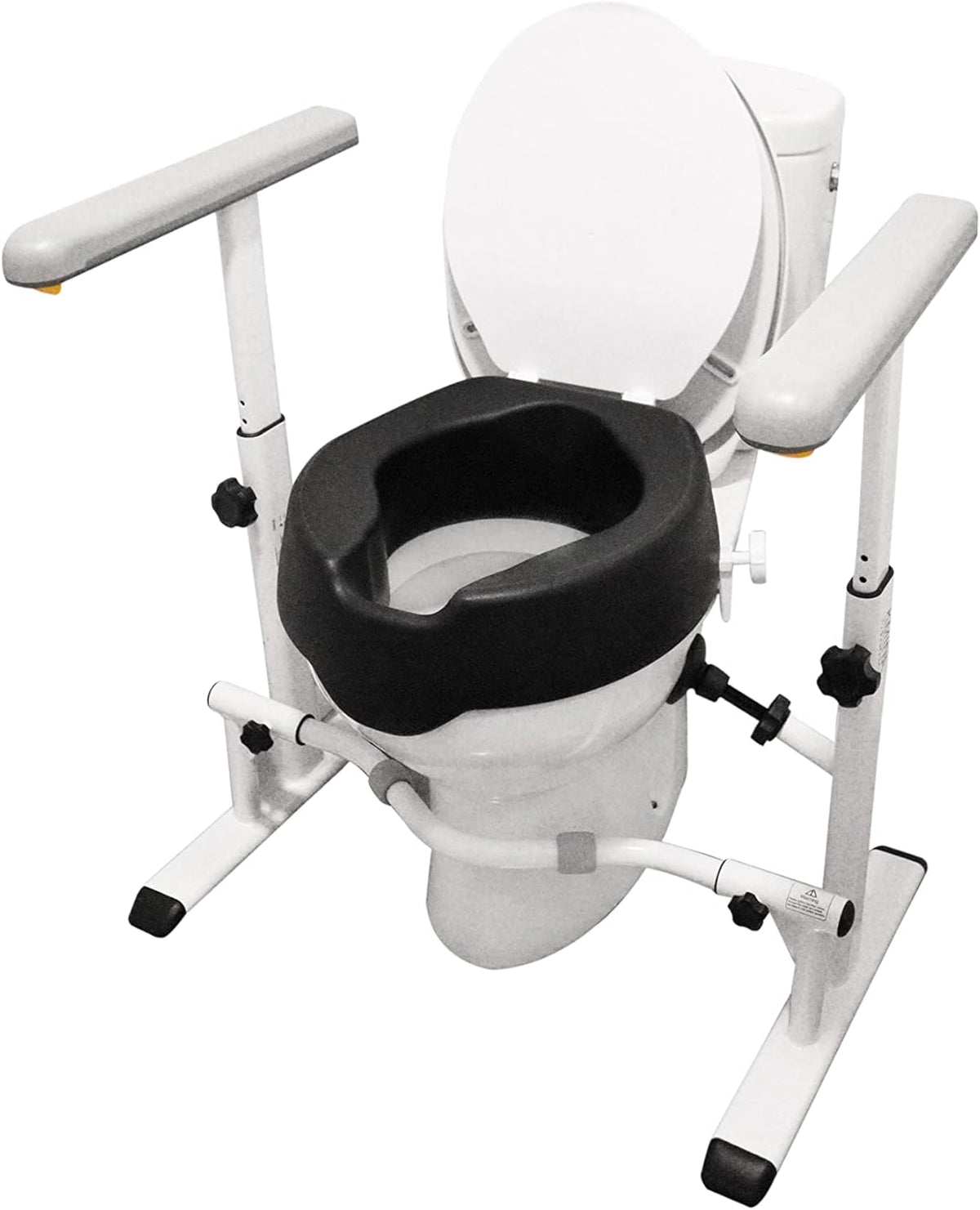 KMINA - Toiletverhoger + Toiletframe met Armen, Toiletverhoger met Frame, Toiletveiligheidsrail voor Ouderen, Verhoogde Toiletbril, Toiletframe met Zitting, Handgrepen Toiletrail