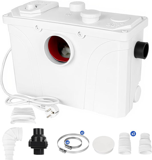 700 W sterk hefinstallatie, wc lifting systeem, sewage pomp, 190 l/min vuilwaterpompen, fecaliënpomp, huishoudpomp voor toiletten, douche, badkuipen, vaatwasser, wastafel, 4 inlaten