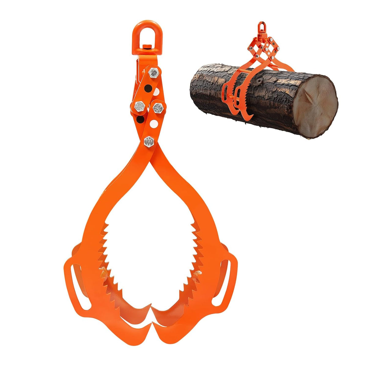 VEVOR Stone Lifting Pliers 812 mm with 4 Claws, Pliers for Logs, Rotatable, Steel, Lifting Capacity 1000 kg, Serrated Claw Design, Tractor Pliers, Carriage