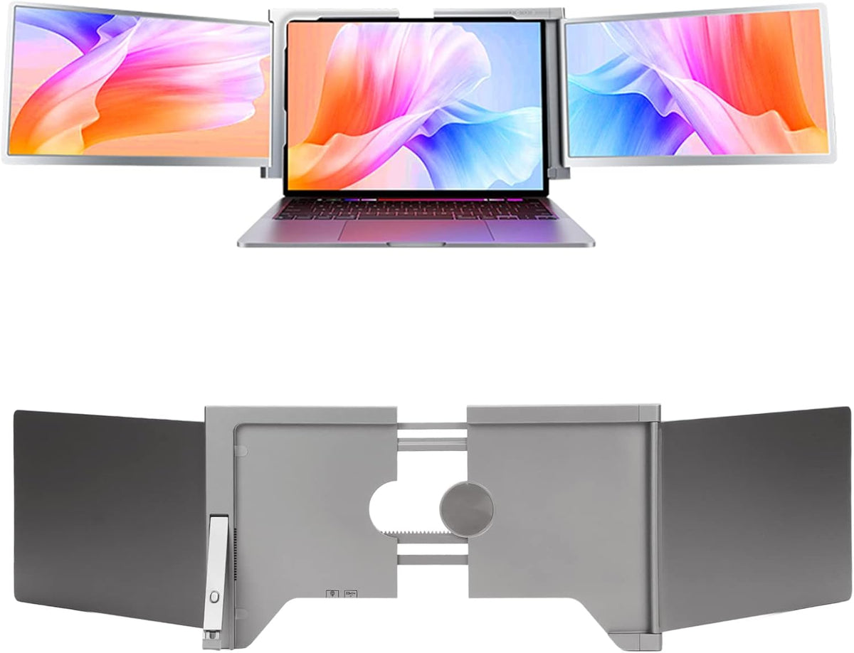 Dual Extender Screen, Laptop Screen Extender, Triple Display Laptop Monitor Extender, with Retractable Stand for 15-17 Inch Laptops(S400) - QUORE