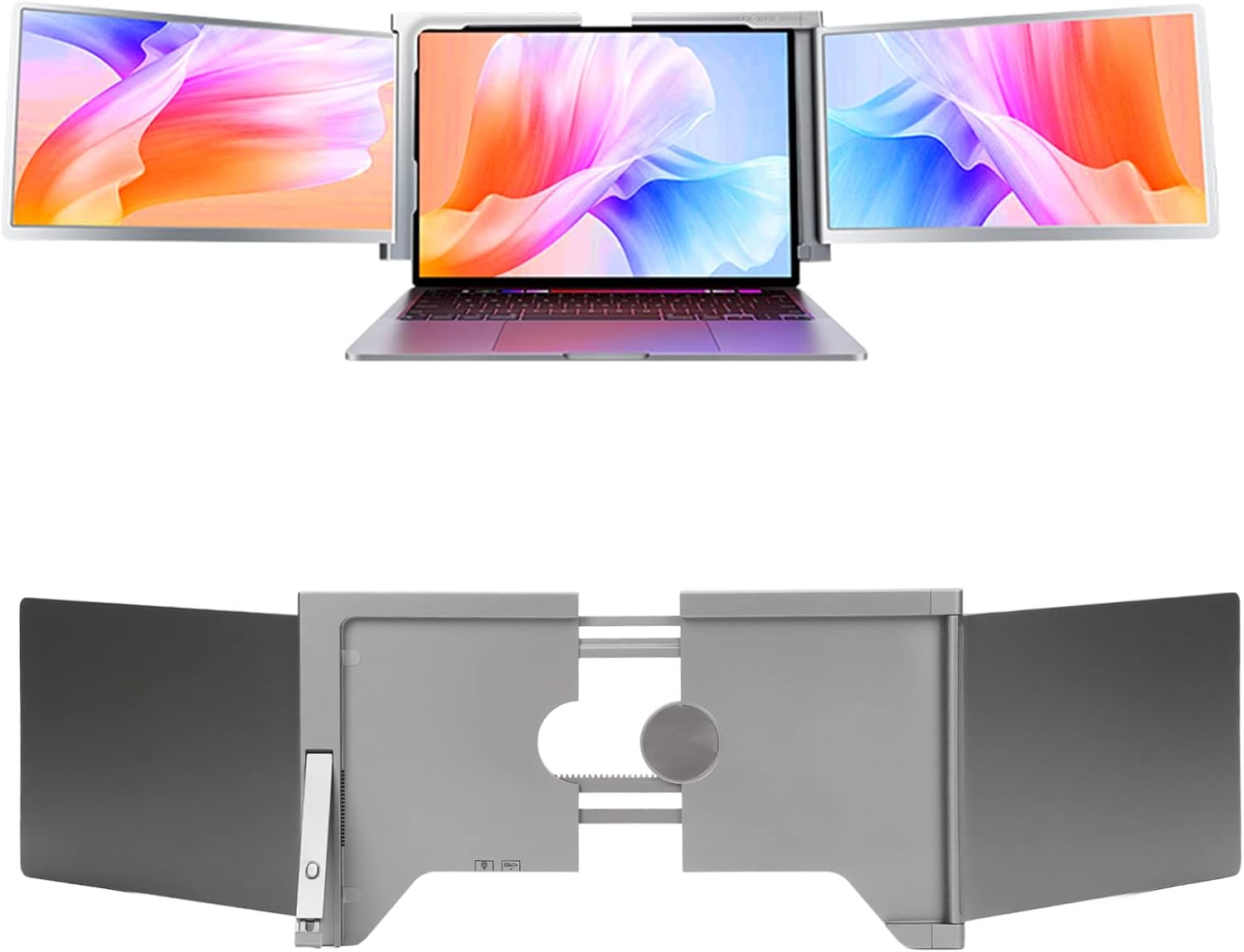 Dual Extender Screen, Laptop Screen Extender, Triple Display Laptop Monitor Extender, with Retractable Stand for 15-17 Inch Laptops(S400) - QUORE